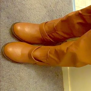 Brown color long boots